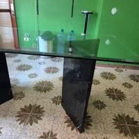 Tavolo vetro e marmo