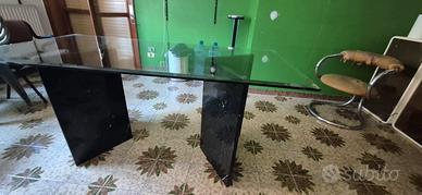 Tavolo vetro e marmo