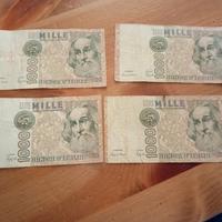 4 banconote Marco Polo 1000 lire