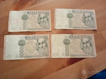 4 banconote Marco Polo 1000 lire