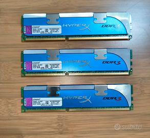 DDR3 1600 Kingstone HYPERX 6GB (Kit 2x3GB)