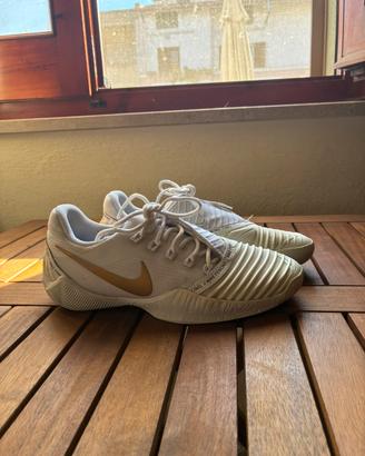 Nike ballestra 2 bianche/oro tg 5 (37 ita)