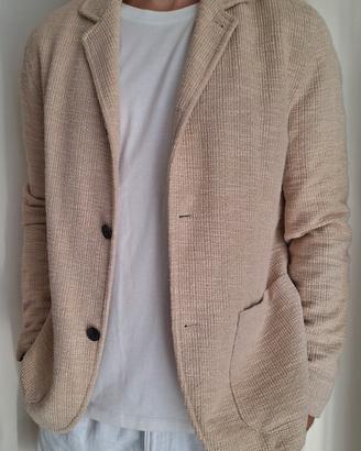 Giacca Blazer Zara Man Beige in Maglia - Tg.M