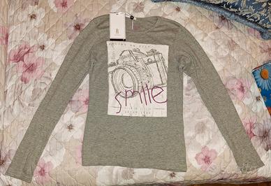 maglia grigia maniche lunghe bambina