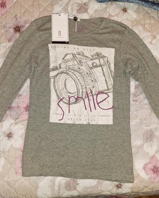 maglia grigia maniche lunghe bambina