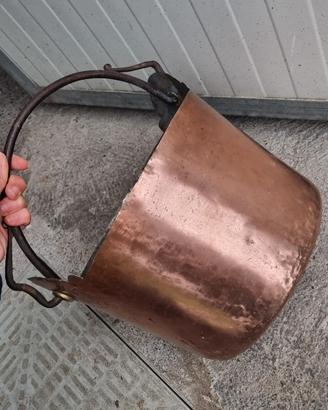 fioriera vaso in rame con manico