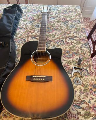Chitarra acustica con accessori