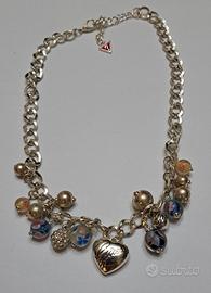 Collana Guess con charms sfere e cuore 20 cm