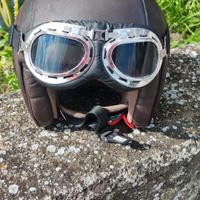 casco da moto vintage in pelle tg.l
