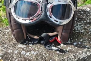 casco da moto vintage in pelle tg.l