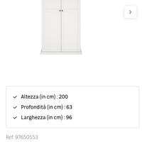 armadio 2 bianco ante south