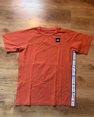 T-Shirt Kappa Uomo Arancione con Fascia Laterale