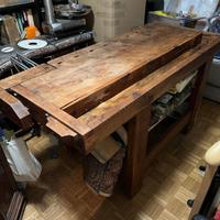 Tavolo banco da falegname con 2 morse