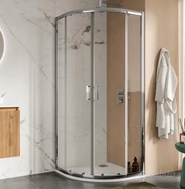 Box doccia semicircolare 75 x 75  acciaio NUOVO