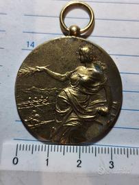 antica medaglia argento dorato 1906
