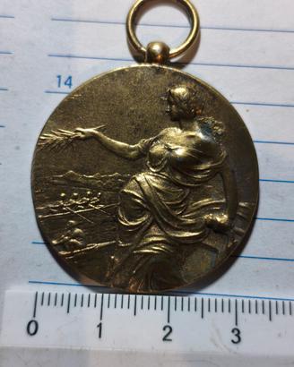 antica medaglia argento dorato 1906