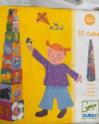 Set di 10 cubi impilabili Djeco