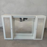 vetrinetta arredo bagno color bianco con specchio