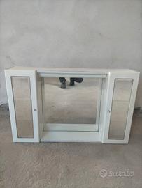 vetrinetta arredo bagno color bianco con specchio