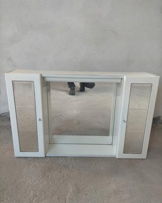 vetrinetta arredo bagno color bianco con specchio