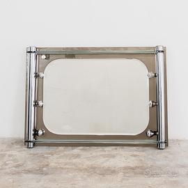 specchio illuminato con mensola design anni 70