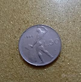 Rara moneta da 50 lire del 1964