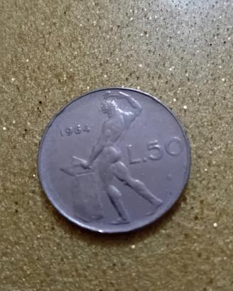 Rara moneta da 50 lire del 1964