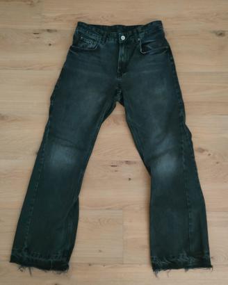 jeans flared nero sfumato zara taglia 40 