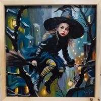 mio dipinto ad olio su tela applicata su tavola 40