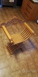 Sedia poltroncina Savonarola in legno massiccio