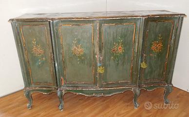 Comò - credenza laccato verde stile veneziano