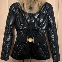 Moncler Classic nero donna con collo pelliccia
