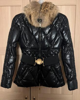 Moncler Classic nero donna con collo pelliccia