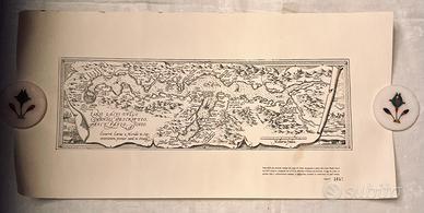 Stampa numerata Lago di Como - Conte Jovio XVI sec