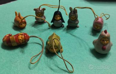 8 Winnie The Pooh Mini Portachiavi Con Laccio