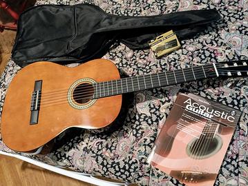 chitarra+custodia+accordatore+libro per imparare 