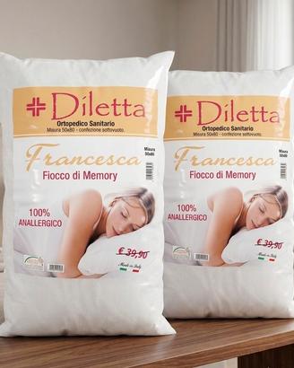COPPIA DI CUSCINI IN FIOCCO DI MEMORY 100%