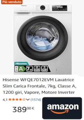 lavatrice Hisense 7kg classe A 1200 giri