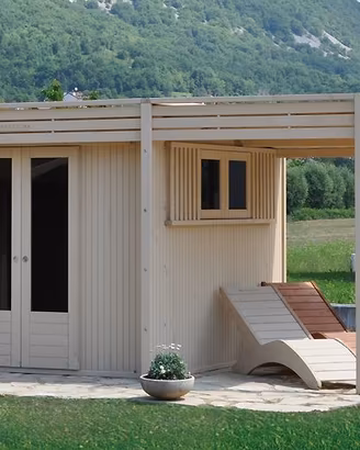 CASETTA CUBO DA GIARDINO 3x2 + tettoia