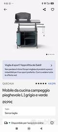 Mobile pieghevole da campeggio Decathlon 