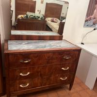 Cassettiera vintage con piano  in marmo
