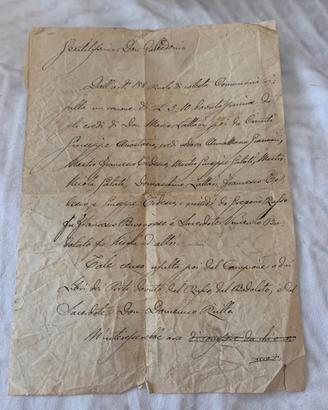 1881 Lettera antica manoscritto diffida legale