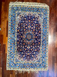 Tappeto persiano Isfahan in lana e seta