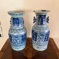 Coppia Di Vasi Cina, Dinastia Qing XIX Secolo