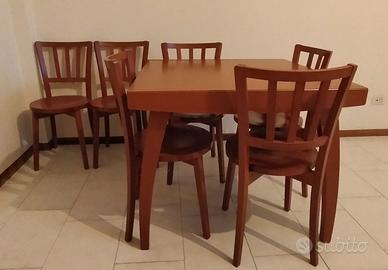 tavolo 90X90 allungabile 180X90+ 6 sedie