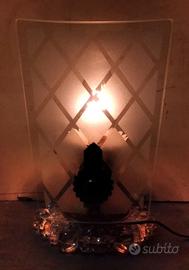 Lumetto da comodino in vetro vintage anni 50