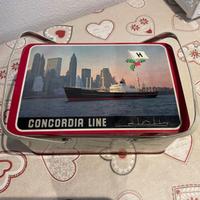 Scatola latta vintage natalizia Concordia Line