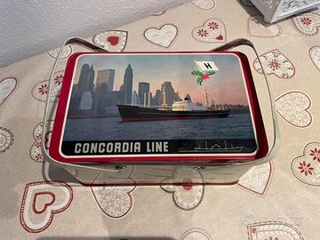 Scatola latta vintage natalizia Concordia Line