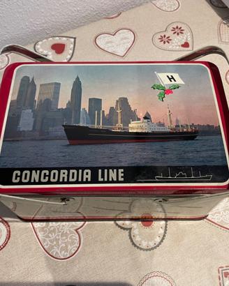Scatola latta vintage natalizia Concordia Line