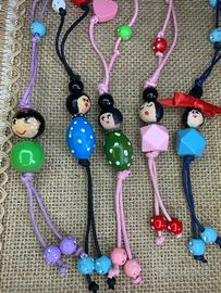 Collana bimba bambolina in legno